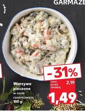 Warzywa pieczone w sosie czosnkowym promocja