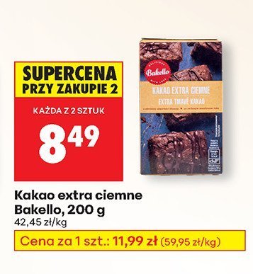 Kakao extra ciemne Bakella 200g promocja w Biedronka
