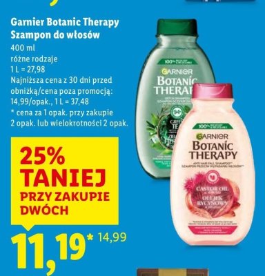 Szampon do włosów Botanic Therapy 400 ml, różne rodzaje promocja w Lidl