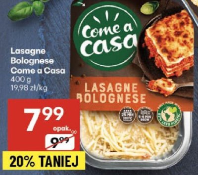 Lasagne Bolognese Come a Casa promocja w Delikatesy Centrum