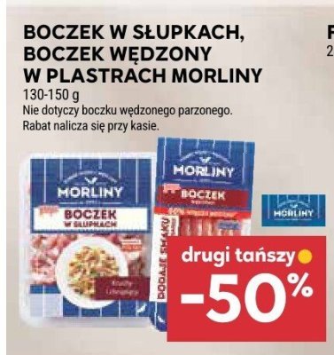 Boczek w słupkach wędzony w plastrach morliny promocja w Stokrotka