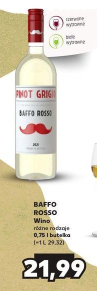 Wino Baffo rosso pinot grigio promocja