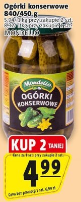 Ogórki konserwowe 840/450 g MONDELLO promocja w Prim Market
