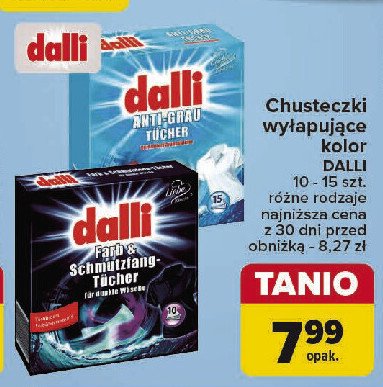 Chusteczki wyłapujące brud do ciemnych tkanin Dalli promocja