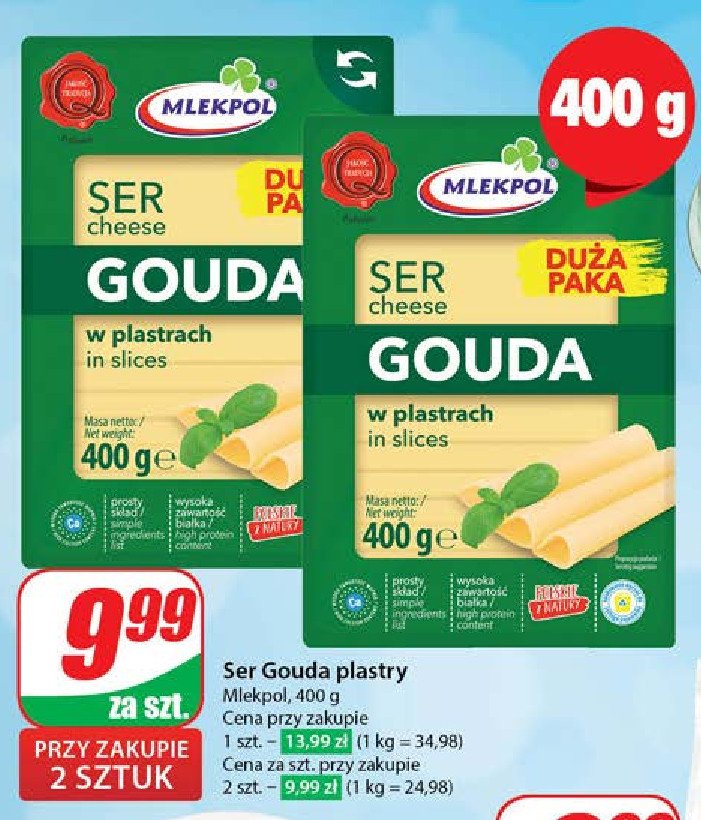 Ser gouda - plastry Mlekpol promocja