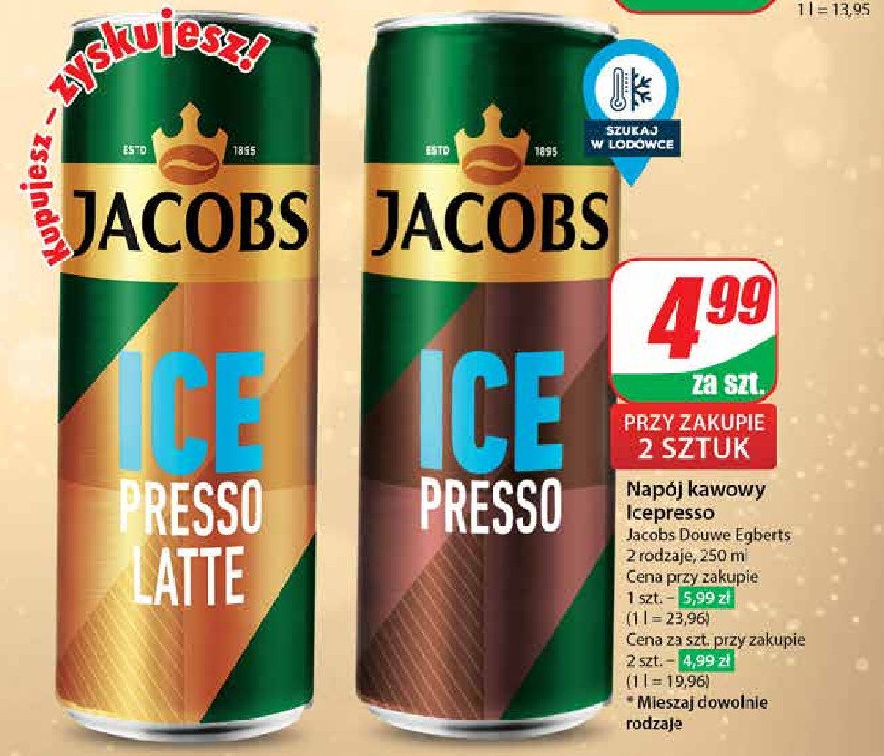 Napój kawowy classic latte JACOBS ICE PRESSO promocja