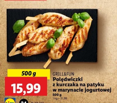 Pol臋dwiczki z kurczaka w marynacie jogurtowej Grill and fun promocja