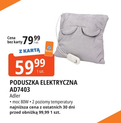 Poduszka elektryczna AD7403 Adler promocja w Leclerc