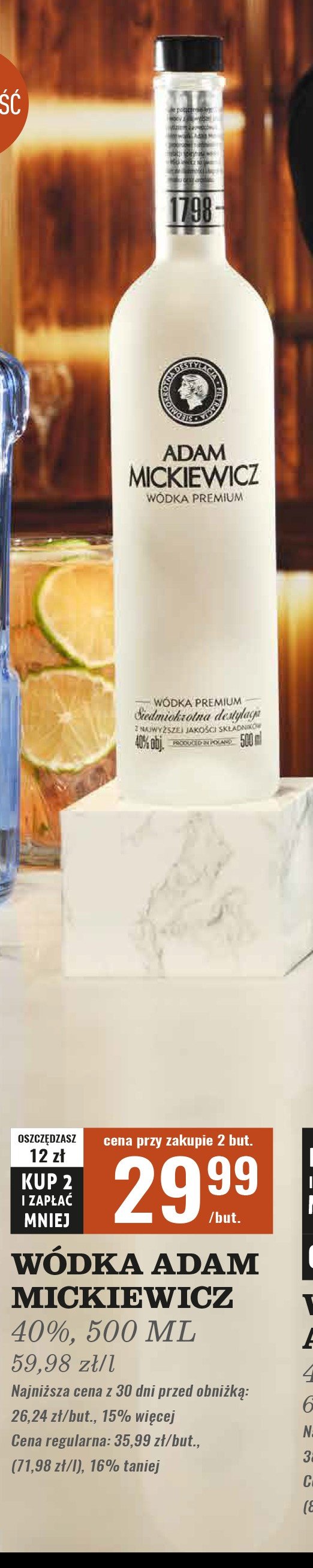 Wódka Adam mickiewicz promocja w Biedronka