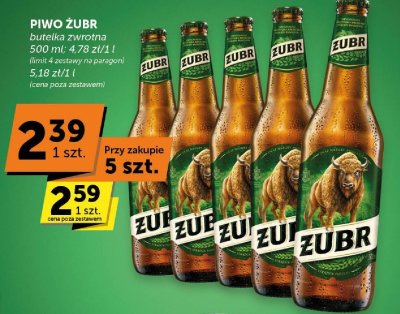 Piwo Żubr butelka zwrotna 500 ml promocja w Groszek
