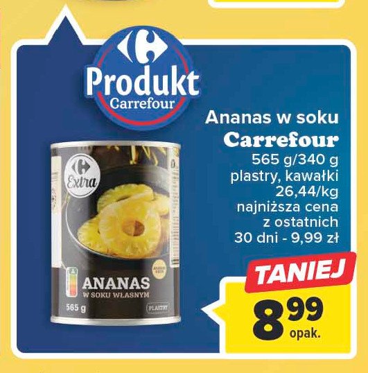 Ananas kawałki Carrefour promocja