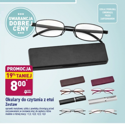 Okulary do czytania +2.0 w etui promocja