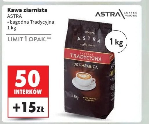 Kawa ASTRA ŁAGODNA TRADYCYJNA promocja