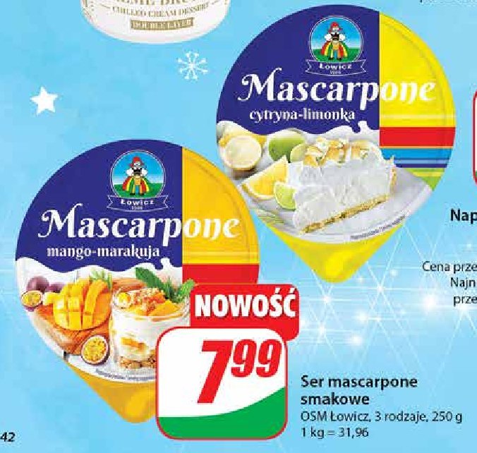 Ser mascarpone mango-marakuja Łowicz 1906 promocja