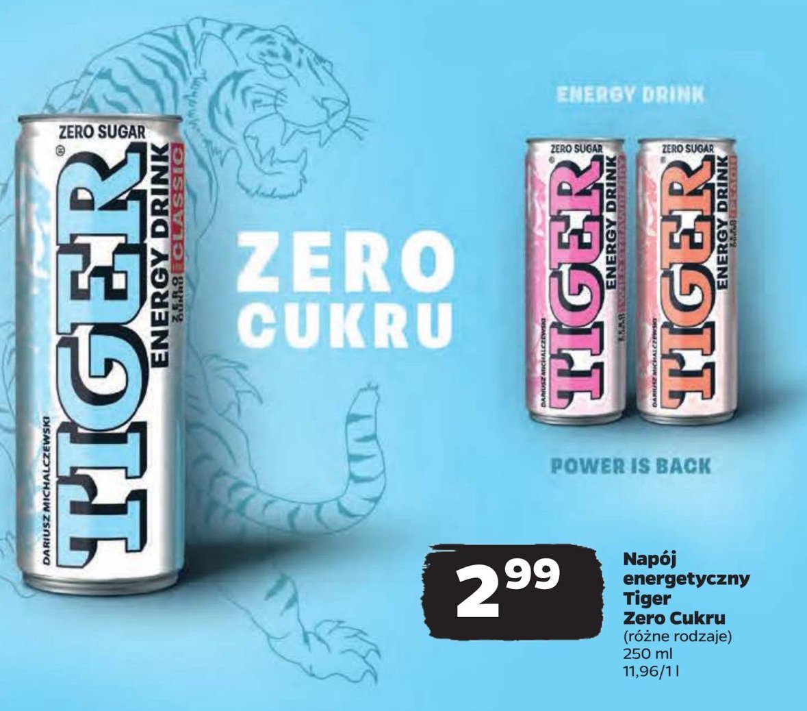 Napój zero wild strawberry Tiger energy drink promocja