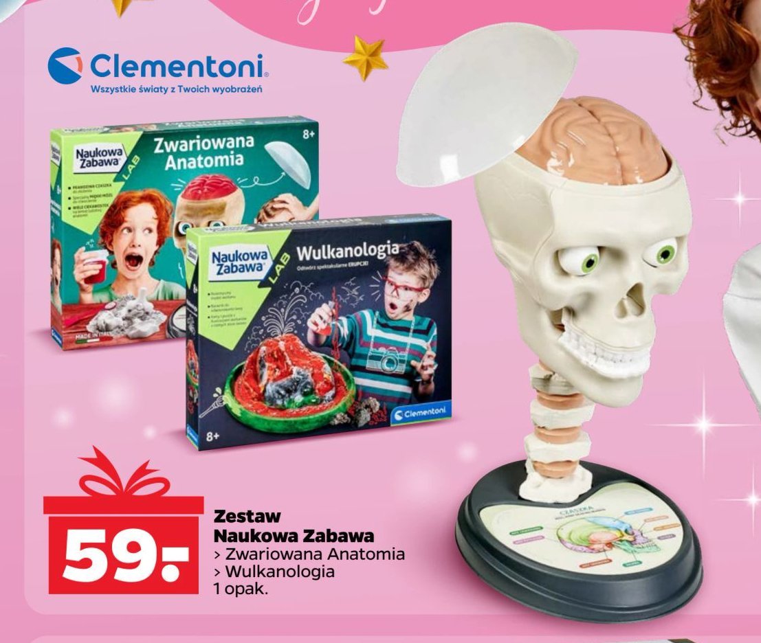 Naukowa zabawa - zwariowana anatomia Clementoni promocja w Netto