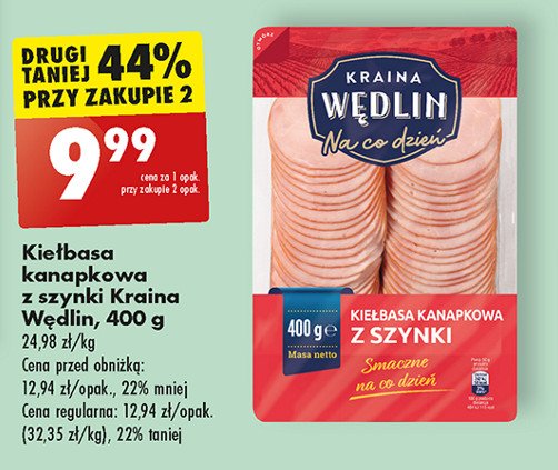 Kie艂basa kanapkowa z szynki Kraina w臋dlin promocja