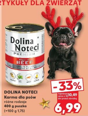 Karma dla psów DOLINA NOTECI różne rodzaje 400 g puszka promocja w Kaufland