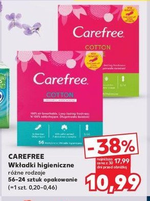 Wkładki with cotton Carefree promocja w Kaufland