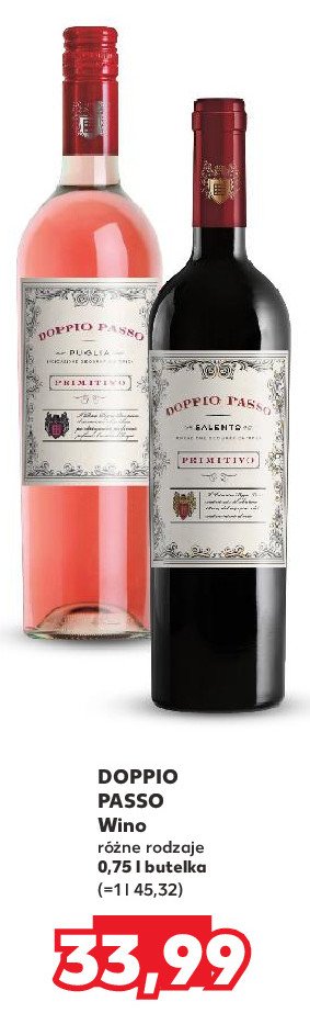 Wino DOPPIO PASSO SEMI DRY promocja w Kaufland
