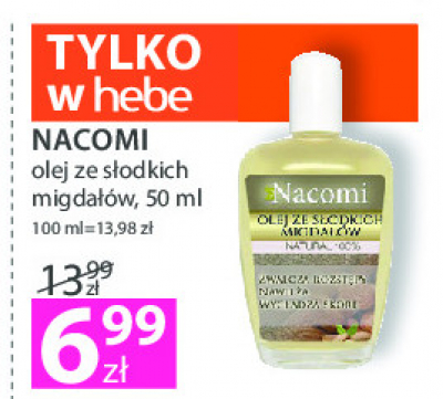Olej ze słodkich migdałów Nacomi promocja