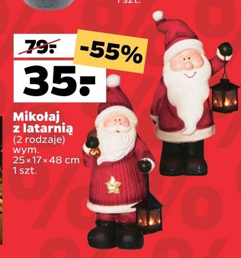 Mikołaj z latarnią 25 x 17 x 48 cm promocja