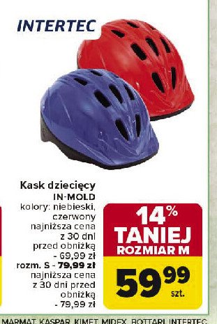 Kask in-mold czerwony s Intertec promocja w Carrefour