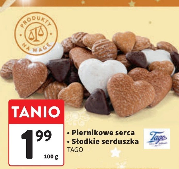 Pierniki lukrowane serduszka Tago promocja w Aldi