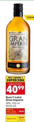 Rum 7-Letni Gran Imperio 38% promocja w Biedronka