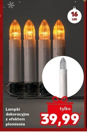 Lampki choinkowe z efektem płomienia 16 led promocja w Kaufland