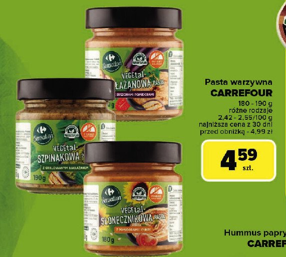 Pasta bakłażanowa Carrefour sensation promocja w Carrefour