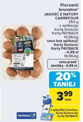 Pieczarki brunatne JAKOŚĆ Z NATURY CARREFOUR 250 g promocja w Carrefour