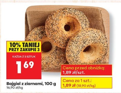 Bajgiel z ziarnami promocja w Biedronka