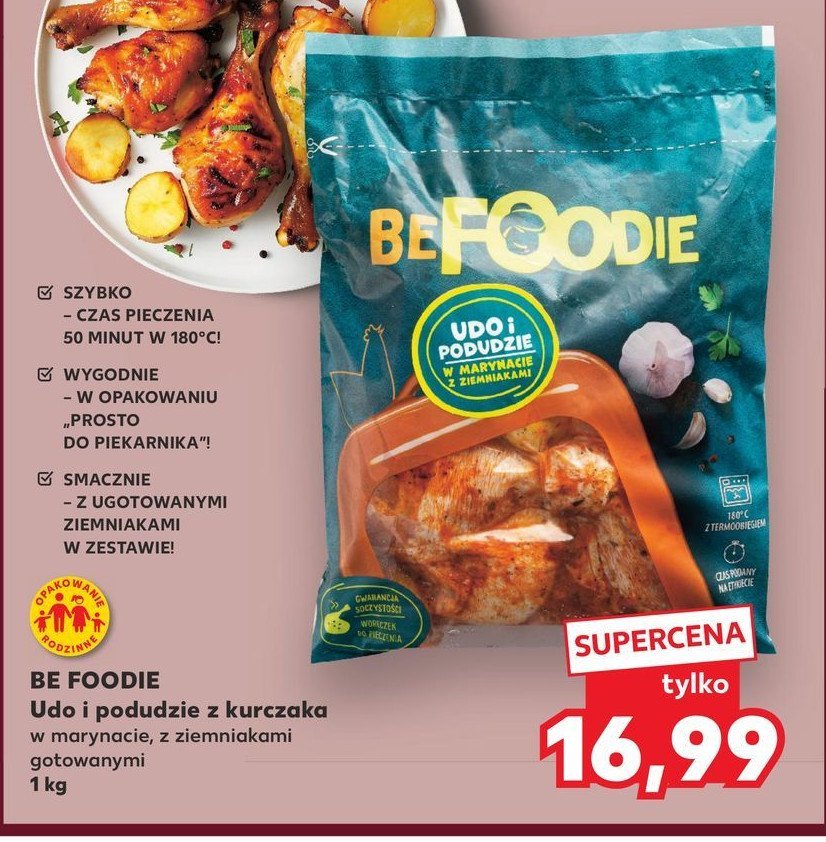 Udo i podudzie z kurczaka w marynacie z ziemniakami gotowanymi Be foodie promocja