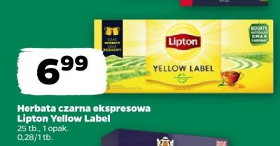 Herbata czarna ekspresowa Lipton Yellow Label promocja w Netto