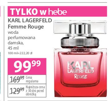 Woda perfumowana Karl lagerfeld femme rouge promocja