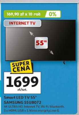 Smart LED TV 55" SAMSUNG 55U8072 promocja w Auchan