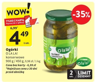 Ogórki O LA LA! konserwowe promocja w Intermarche