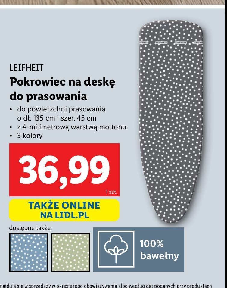 Pokrowiec na deskę do prasowania 135 x 45 cm Leifheit promocja