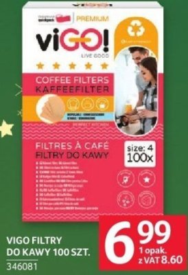 Filtry do kawy Vigo 100 szt. promocja w Selgros