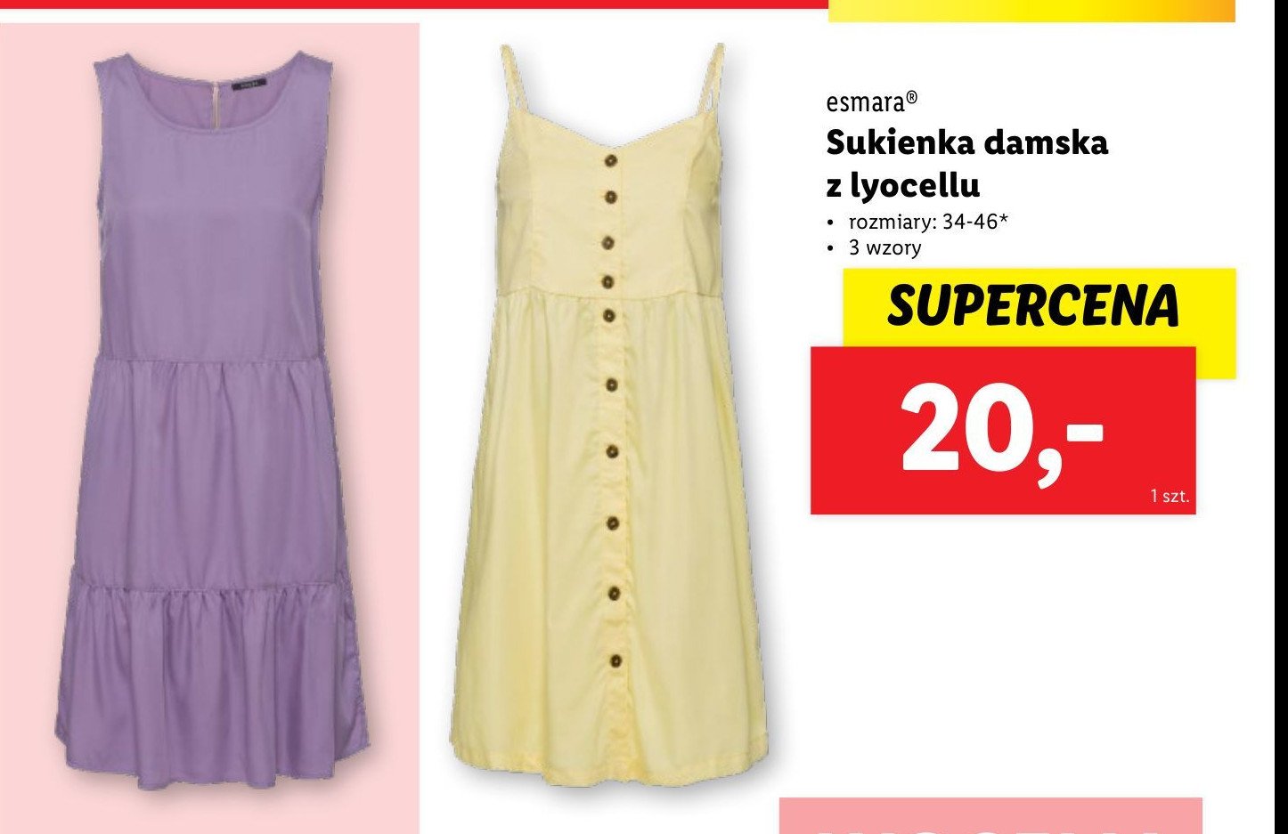 Sukienka damska z lyocellu 34-46 Esmara promocja