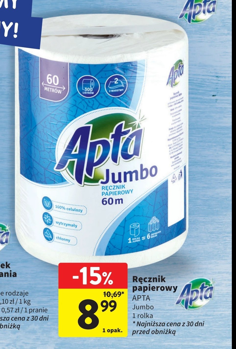 Ręcznik uniwersalny jumbo Apta promocja w Intermarche