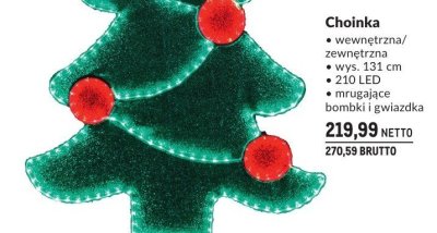 Dekoracja świąteczna Choinka wewnętrzna/zewnętrzna promocja w Makro