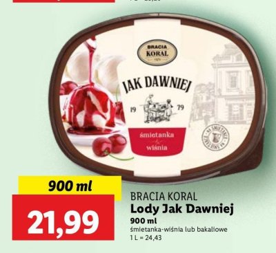 Lody bakaliowe Bracia koral lody jak dawniej promocja