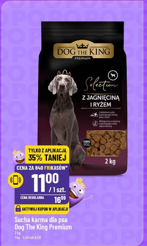 Karma dla psa z jagnięciną i ryżem Dog the king premium promocja