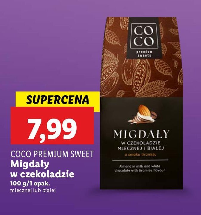 Migdały w czekoladzie mlecznej Coco premium sweet promocja