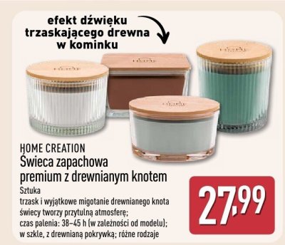 Świeca zapachowa premium z drewnianym knotem  promocja w Aldi