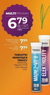 Tabletki musujące Triggy Elektrolity, Magnez+Vit.B przy zakupie 2 szt. promocja w Duży Ben
