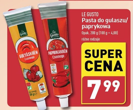 Pasta z ostrej papryki Le gusto promocja