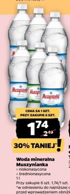 Woda mineralna Musznianka średnionasycona promocja w Netto